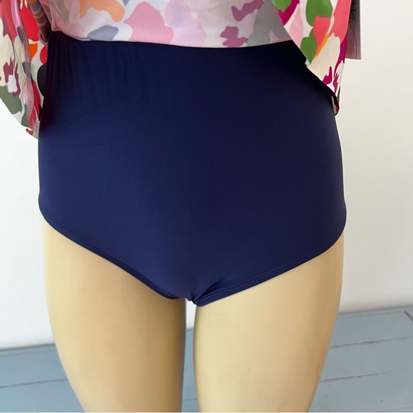 New Anne Cole One Piece Skirted Swimsuit Sz 12 Skirt Floral Maillot NWT - Picture 6 of 11